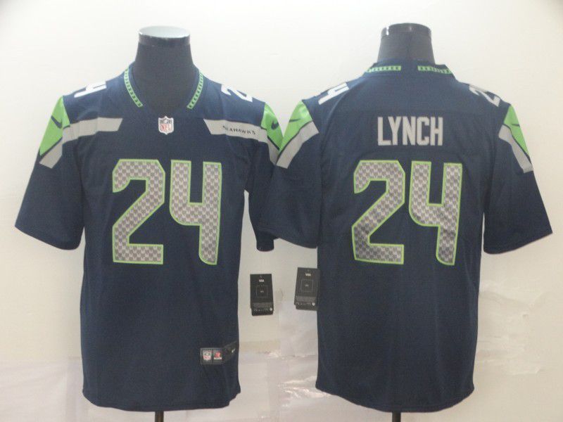 Men Seattle Seahawks #24 Lynch Blue 2024 Nike Vapor Untouchable Limited Playe NFL Jersey